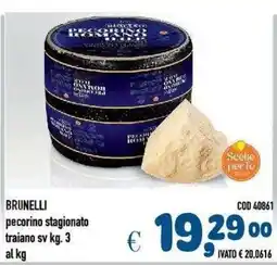 Del Prete Distribuzioni Brunelli pecorino stagionato offerta