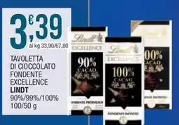 Sidis Tavoletta di cioccolato fondente excellence Lindt offerta