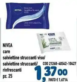 Del Prete Distribuzioni NIVEA care salviettine struccanti viso/rinfrescanti offerta