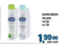 Del Prete Distribuzioni Neutro Roberts deo spray offerta