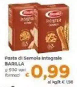 Tocal Pasta di Semola Integrale Barilla offerta