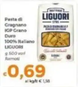 Tocal Pasta di Cragnano IGP Grano Duro 100% Italiano LIGUORI offerta