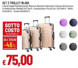 Galassia Set 3 trolley in abs offerta