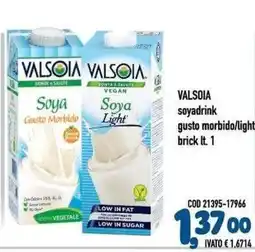 Del Prete Distribuzioni Valsòia soya drink gusto morbido/light offerta