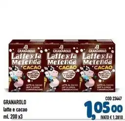 Del Prete Distribuzioni Granarolo latte e cacao offerta