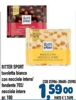 Del Prete Distribuzioni Ritter Sport tavola bianco con nocciole intere offerta
