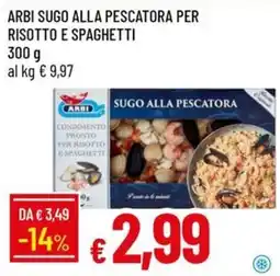 IperFamila Arbi sugo alla pescatora per risotto e spaghetti offerta