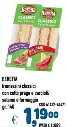 Del Prete Distribuzioni Beretta tramezzini classici offerta