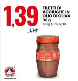 Eurospin FILETTI DI ACCIUGHE IN OLIO DI OLIVA offerta