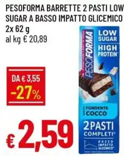 Galassia Pesoforma barrette 2 pasti low sugar offerta