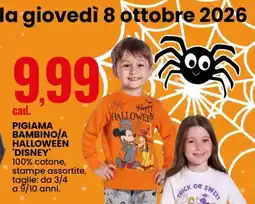 Eurospin Pigiama Bambino/a Halloween 'Disney' offerta