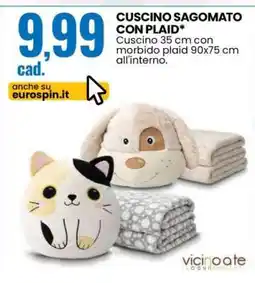 Eurospin CUSCINO SAGOMATO CON PLAID offerta