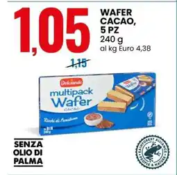Eurospin WAFER CACAO, 5 PZ offerta