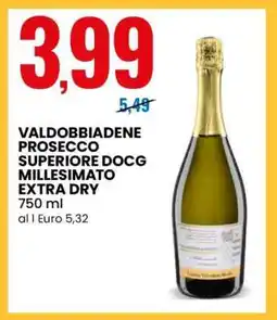 Eurospin Valdobbiadene Prosecco Superiore DOCG Millesimato Extra Dry offerta