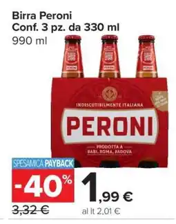 Carrefour Birra Peroni offerta