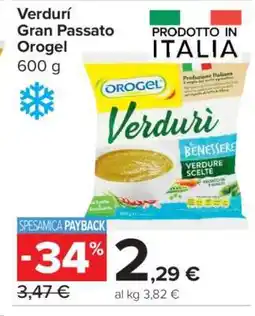Carrefour Verdurí Gran Passato Orogel offerta