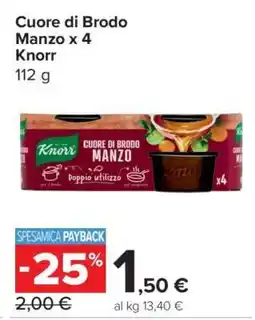 Carrefour Cuore di Brodo Manzo x 4 Knorr offerta