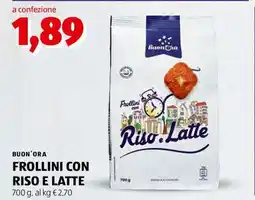 ALDI BUON'ORA FROLLINI CON RISO E LATTE offerta