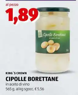 ALDI KING'S CROWN CIPOLLE BORETTANE offerta
