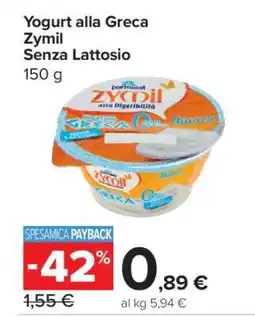 Carrefour Yogurt alla Greca Zymil Senza Lattosio offerta
