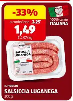 ALDI SALSICCIA LUGANEGA offerta