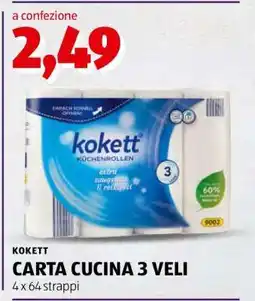 ALDI KOKETT CARTA CUCINA 3 VELI offerta