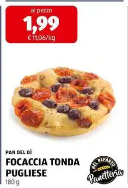 ALDI FOCACCIA TONDA PUGLIESE offerta