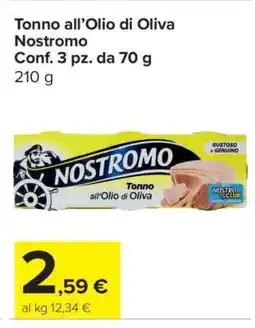 Carrefour Tonno all'olio di oliva Nostromo offerta