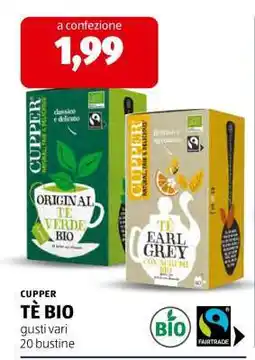 ALDI CUPPER TÈ BIO offerta