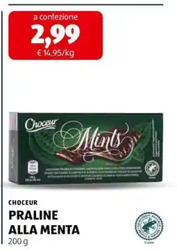 ALDI CHOCEUR PRALINE ALLA MENTA offerta