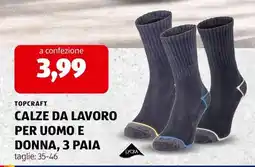 ALDI TOPCRAFT CALZE DA LAVORO PER UOMO E DONNA, 3 PAIA offerta