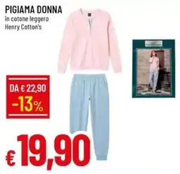 Galassia Pigiama donna in cotone leggero Henry Cotton's offerta