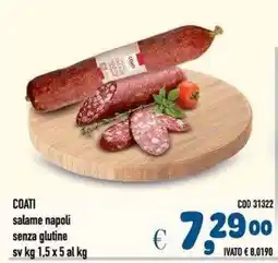Del Prete Distribuzioni Coati salame napoli senza glutine offerta