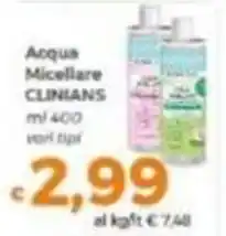 Tocal Acqua Micellare Clinians offerta