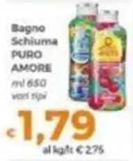 Tocal Bagno Schiuma Puro Amore offerta