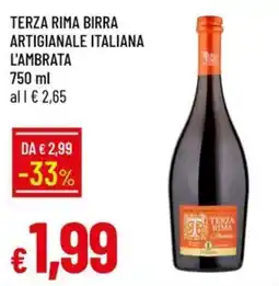 Galassia Terza Rima birra artigianale italiana L'Ambrata offerta