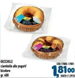 Del Prete Distribuzioni Gecchele ciambella allo yogurt bic colore offerta