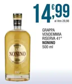 Sidis Grappa vendemmia riserva 41° Nonino offerta