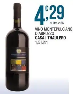 Sidis Vino Montepulciano d'Abruzzo Casal Thaulero offerta