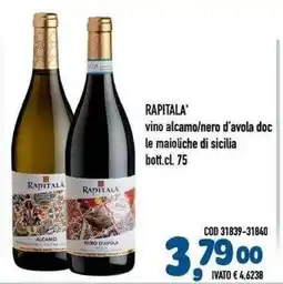Del Prete Distribuzioni Rapitala vino alcamo/nero d'avola doc offerta