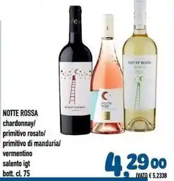 Del Prete Distribuzioni Notte Rossa chardonnay/ primitivo rosato/ primitivo di manduria/ vermentino salento igt offerta