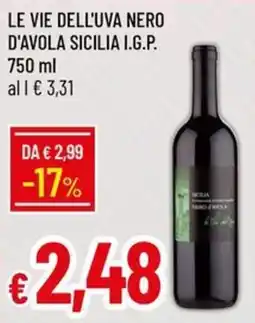 Galassia Le vie dell'uva nero d'avola sicilia i.g.p. offerta