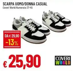 Galassia Scarpa uomo/donna casual Coveri World offerta