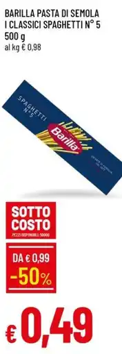 Galassia Barilla pasta di semola i classici spaghetti n° 5 offerta