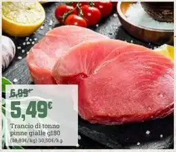 Banco Fresco Trancio di tonno pinne gialle offerta