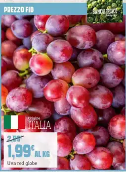 Banco Fresco Uva red globe offerta
