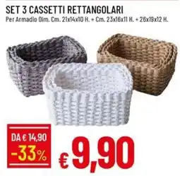Galassia Set 3 cassetti rettangolari offerta
