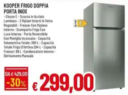 Galassia Kooper frigo doppia porta inox offerta