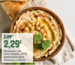 Banco Fresco Hummus con ceci, sesamo, EVO offerta