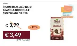 Prezzemolo e Vitale Rigoni di Asiago Natu Granola Nocciola e Cioccolato offerta